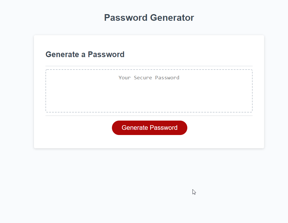 Secure password generator